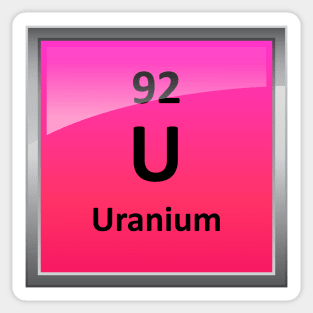 Uranium Element Symbol - Periodic Table Sticker